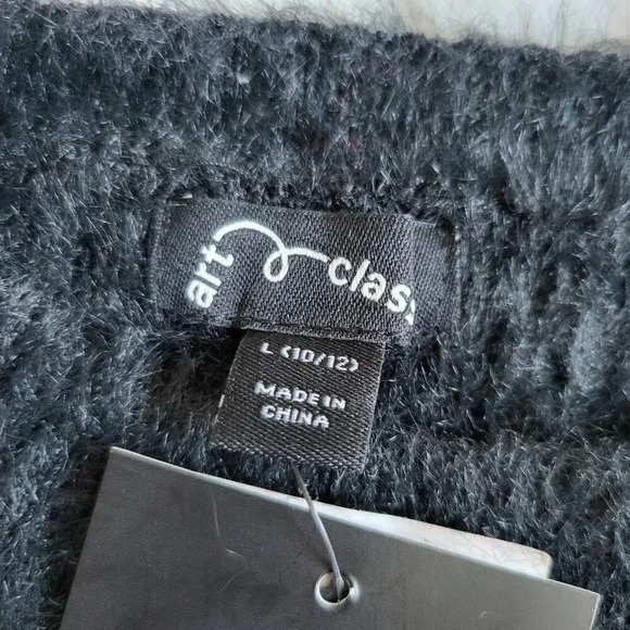 Art Class Girls' Fuzzy Ribbed Crewneck Sweater (Large) 4KIDQ-L - Picture 4 of 4